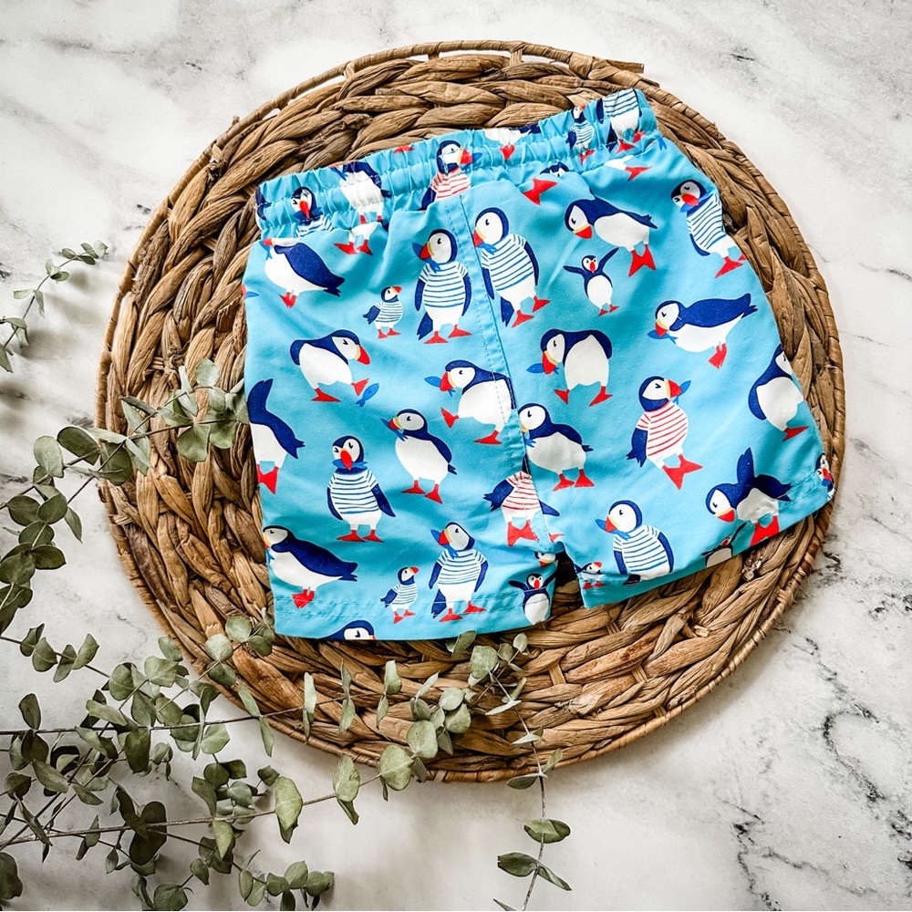 Boden Baby Boys Puffin Swim Trunks - Picture 5 of 5